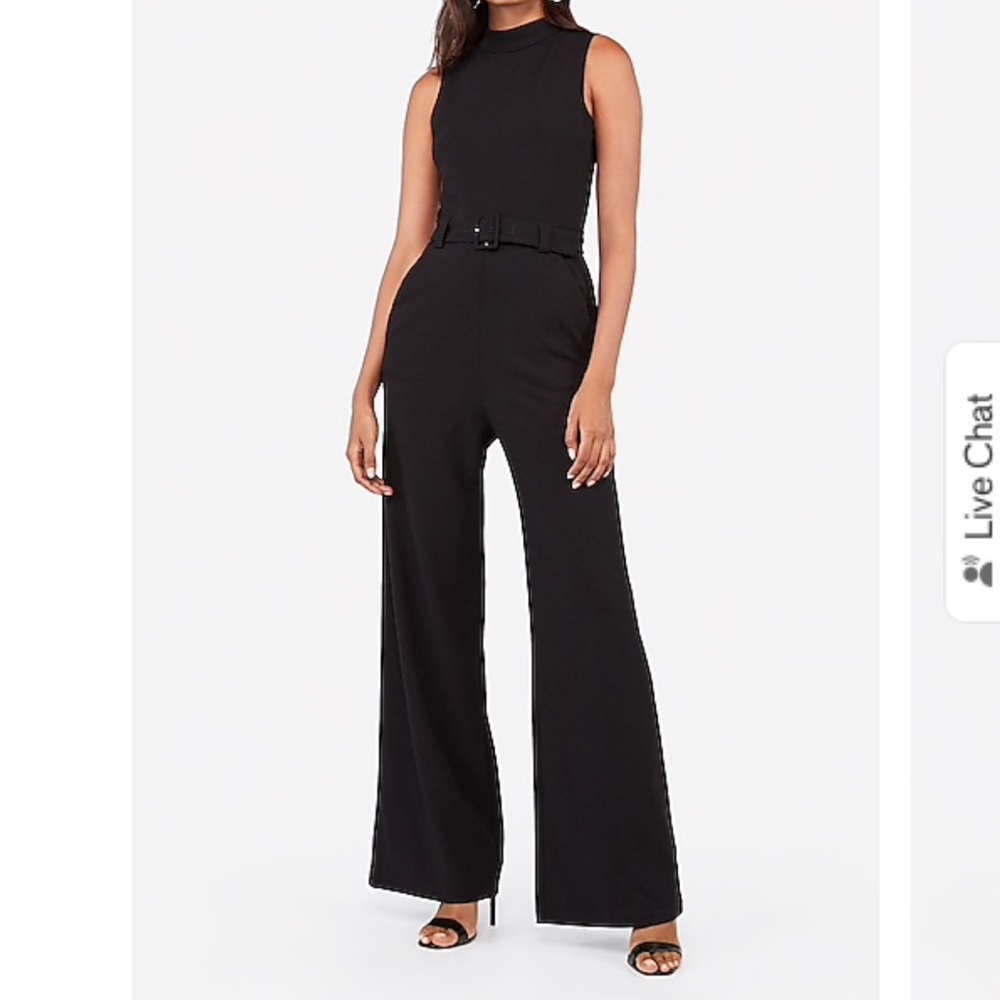 (NWT) #Express 🖤 Mock Neck Belted Jumpsuit 🖤